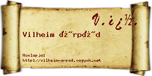 Vilheim Árpád névjegykártya